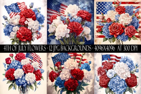 4th of July Flower Backgrounds: A Designer's Toolkit for Patriotic Projects