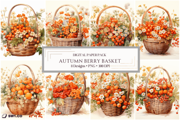 Autumn Berry Basket Backgrounds: Your Go-To Seasonal Design Asset