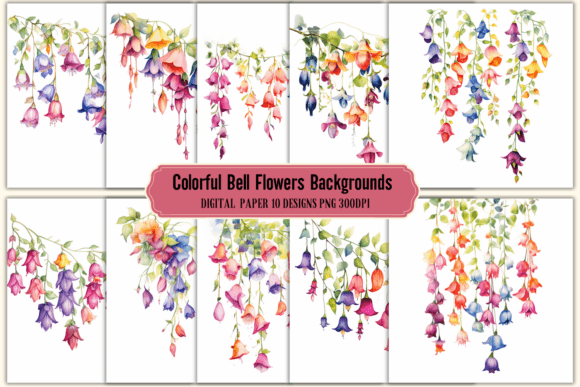 Colorful Bell Flowers Backgrounds: A Digital Asset for Vibrant Projects