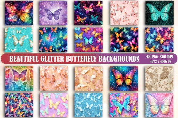 Elevate Your Designs with Beautiful Glitter Butterfly Backgrounds