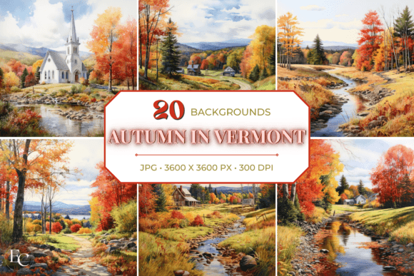 Embrace the Vermont Autumn: A Watercolor Design Bundle