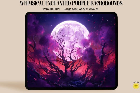 Enchanting Purple Moon Backgrounds for Creative Projects