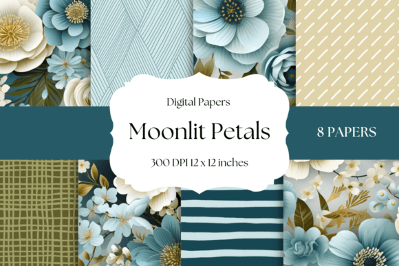 Moonlit Petals: Elevate Designs with Blue Floral Backgrounds