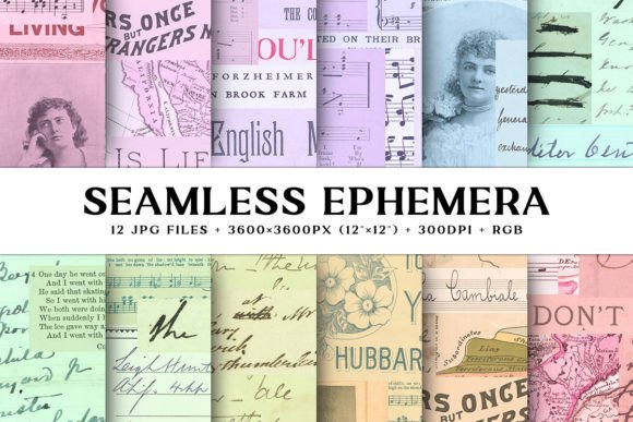 Pastel Ephemera Seamless Backgrounds: Elevate Your Craft