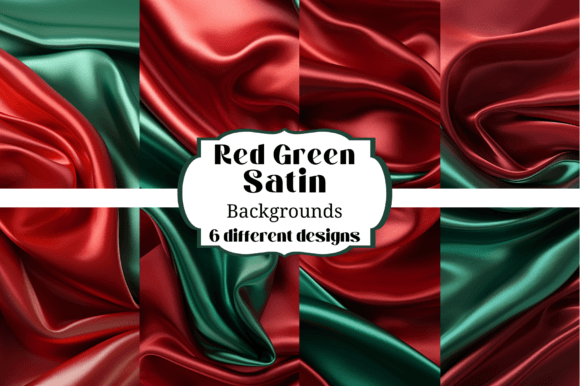 Red & Green Christmas Satin Backgrounds for Festive Designs