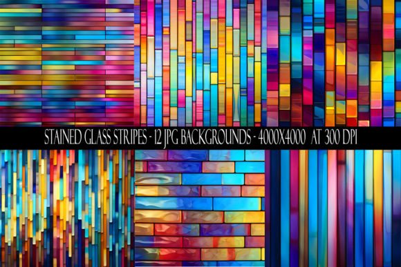Stained Glass Stripes: A Rich Digital Backdrop Collection