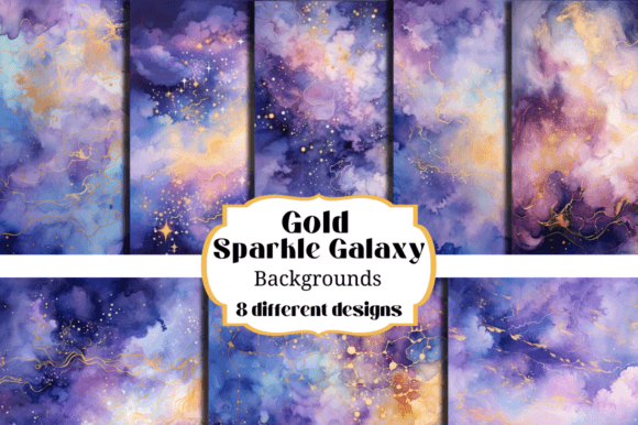 Stunning Gold Sparkle Galaxy Backgrounds for Creators
