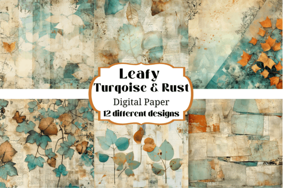 Turquoise Rust Leafy Floral Backgrounds: Your New Design Staple