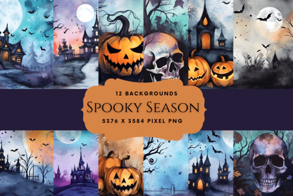 Unleash Creative Magic with Halloween Watercolor Backgrounds