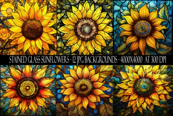 Vibrant Artistry: The Allure of Stained Glass Sunflower Backgrounds