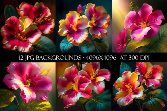 Vibrant Tropical Flower Backgrounds: A Designer's Digital Asset
