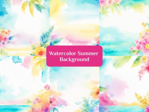 Vibrant Watercolor Summer Backgrounds for Creative Projects