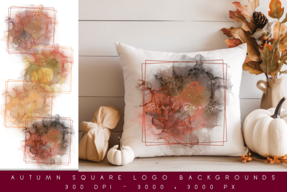 Warmth and Texture for Your Brand: Autumn Square Logo Backgrounds Set of 4