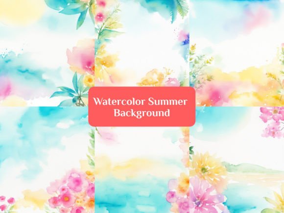 Watercolor Summer Backgrounds for Vibrant Projects