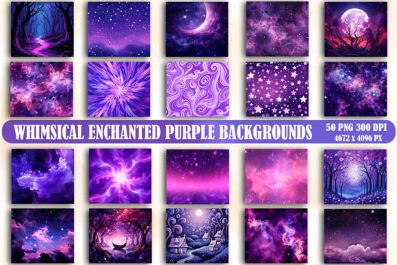 Whimsical Enchanted Purple Backgrounds for Creative Projects